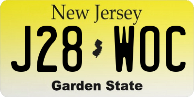 NJ license plate J28WOC