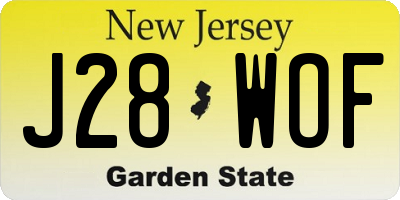NJ license plate J28WOF