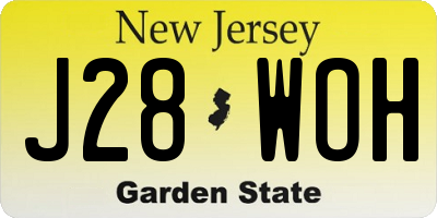 NJ license plate J28WOH