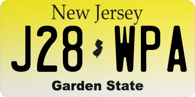 NJ license plate J28WPA
