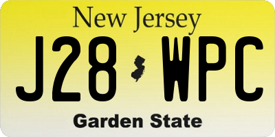 NJ license plate J28WPC
