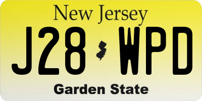NJ license plate J28WPD