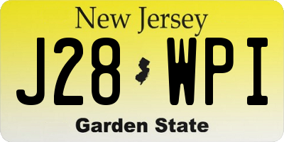 NJ license plate J28WPI