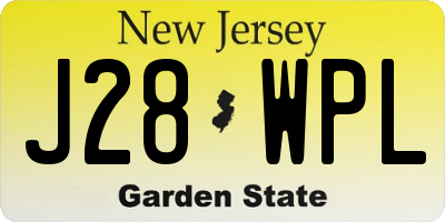 NJ license plate J28WPL