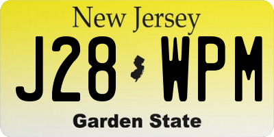 NJ license plate J28WPM