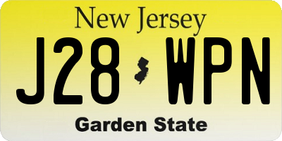 NJ license plate J28WPN