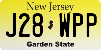NJ license plate J28WPP