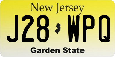 NJ license plate J28WPQ