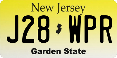 NJ license plate J28WPR