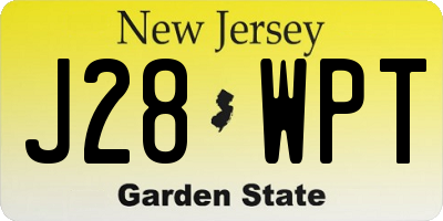NJ license plate J28WPT
