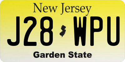 NJ license plate J28WPU