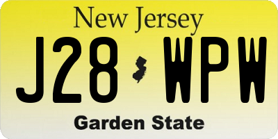 NJ license plate J28WPW