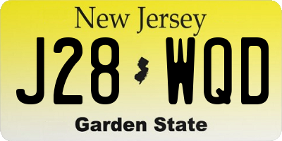 NJ license plate J28WQD