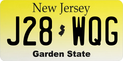 NJ license plate J28WQG