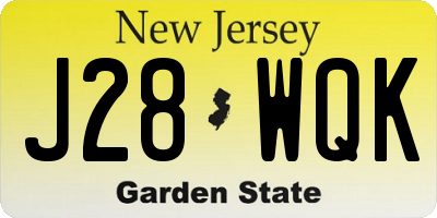 NJ license plate J28WQK