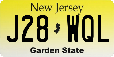NJ license plate J28WQL