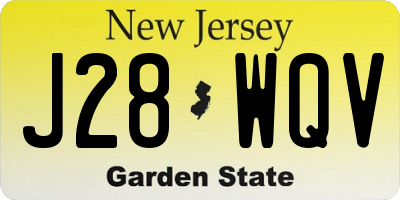 NJ license plate J28WQV