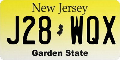 NJ license plate J28WQX