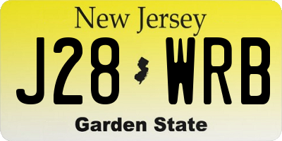 NJ license plate J28WRB
