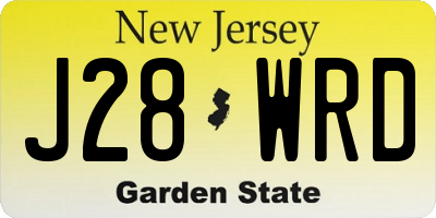 NJ license plate J28WRD