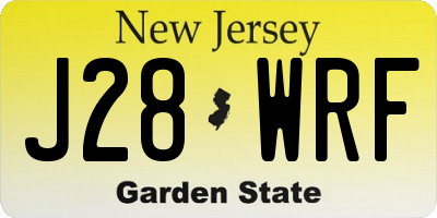 NJ license plate J28WRF
