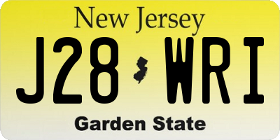 NJ license plate J28WRI