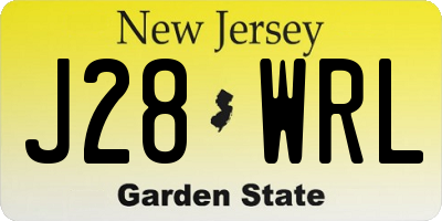 NJ license plate J28WRL