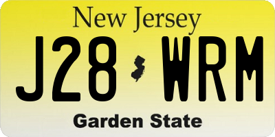 NJ license plate J28WRM