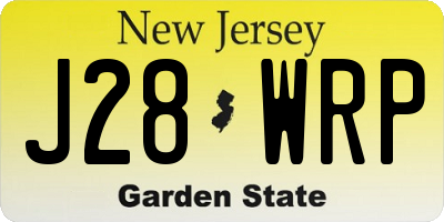 NJ license plate J28WRP