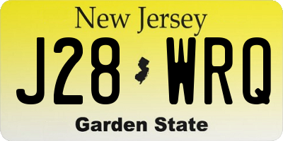 NJ license plate J28WRQ