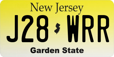 NJ license plate J28WRR