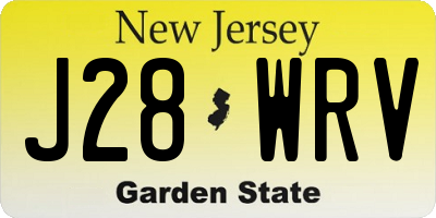 NJ license plate J28WRV