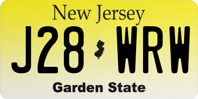 NJ license plate J28WRW