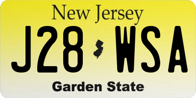 NJ license plate J28WSA