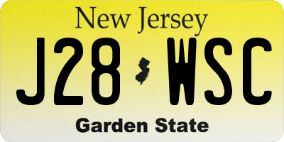 NJ license plate J28WSC