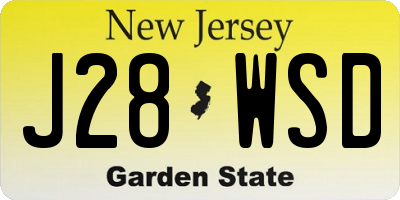NJ license plate J28WSD