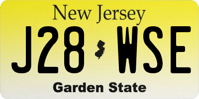 NJ license plate J28WSE