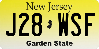 NJ license plate J28WSF