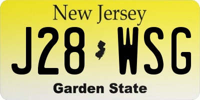 NJ license plate J28WSG