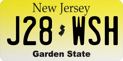 NJ license plate J28WSH