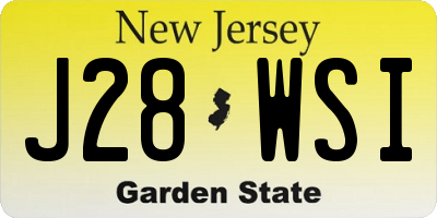 NJ license plate J28WSI