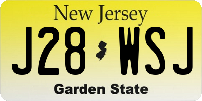 NJ license plate J28WSJ