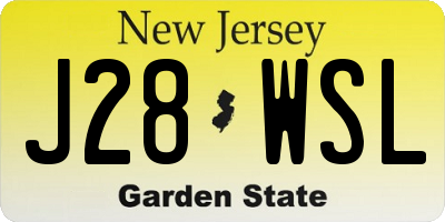 NJ license plate J28WSL