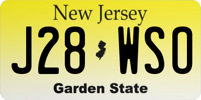 NJ license plate J28WSO