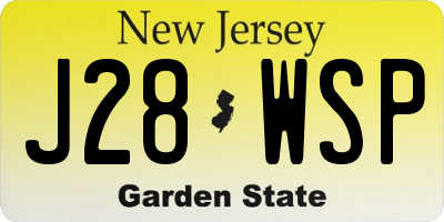 NJ license plate J28WSP