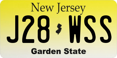 NJ license plate J28WSS