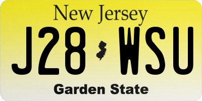 NJ license plate J28WSU