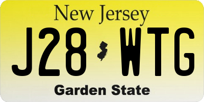 NJ license plate J28WTG
