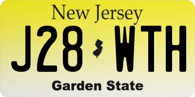 NJ license plate J28WTH