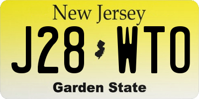 NJ license plate J28WTO